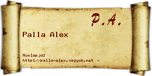 Palla Alex névjegykártya